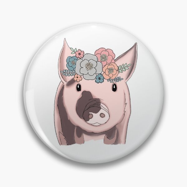 Artikelvorschau, Floral Spotted Pig entworfen und verkauft von Emily Walden.