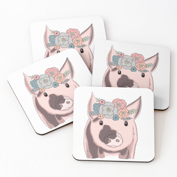 Item preview, Floral Spotted Pig  designed and sold by Emily Walden.
