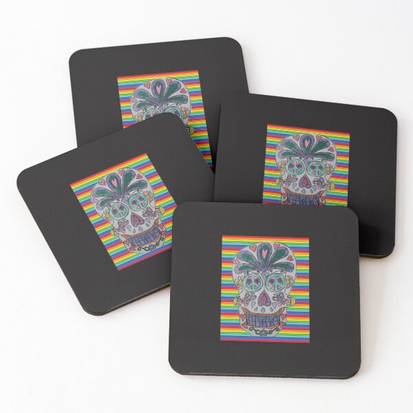 Item preview, SUGAR SKULL PEACE RAINBOW designed and sold by Redbubble_Redhead.