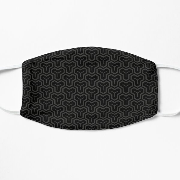 Japanese geometric pattern monochrome dark Flat Mask