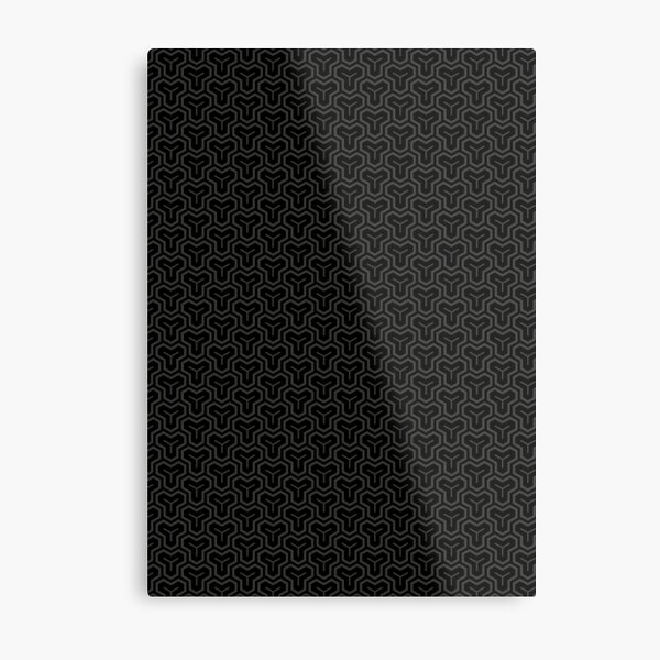 Japanese geometric pattern monochrome dark Metal Print