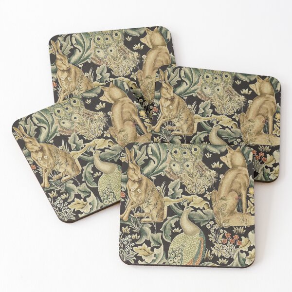 William Morris forest fabric Coasters (Set of 4)