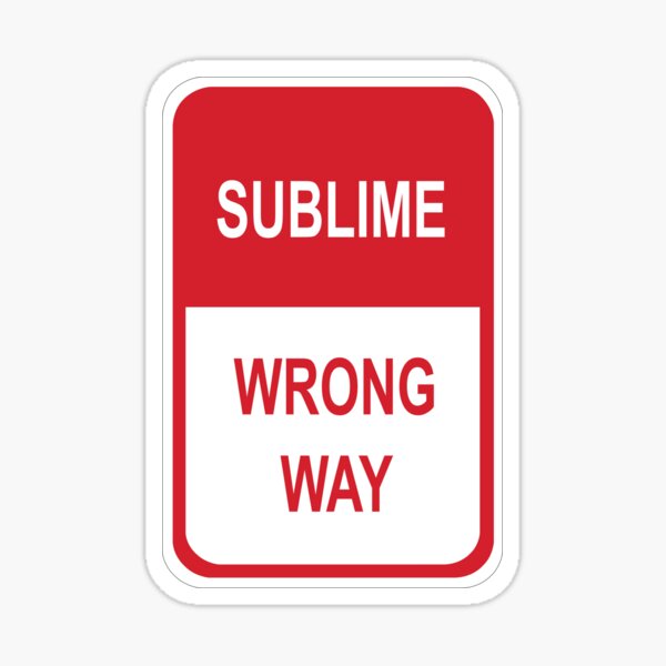 Sublime Wrong Way Street Sign Sticker