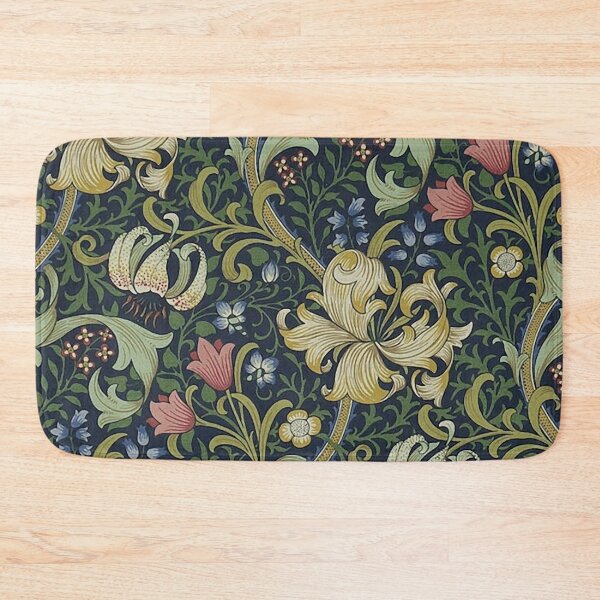 William Morris Golden Lily pattern Bath Mat