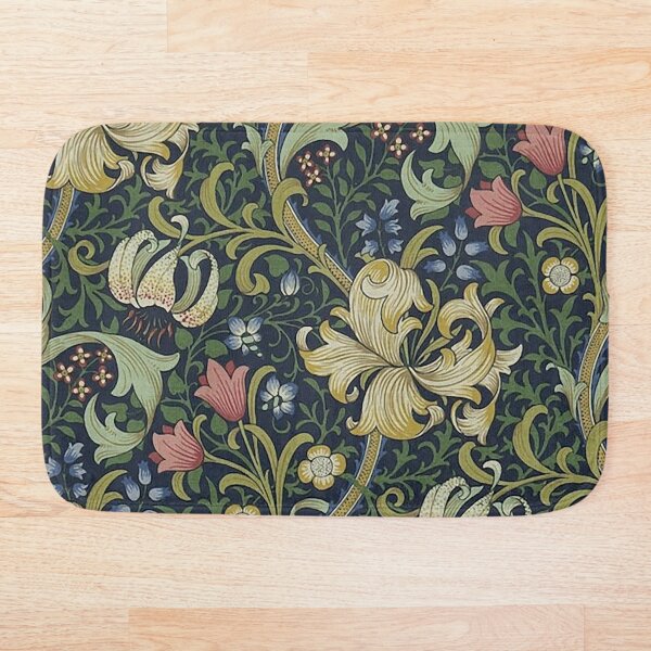 William Morris Golden Lily pattern Bath Mat