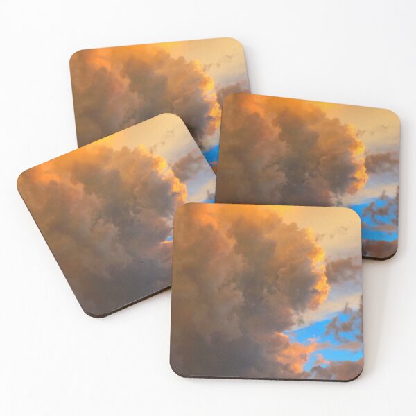 Item preview, Black and Orange Storm Clouds at Sunset Eclipsing the Clear Blue Sky designed and sold by SeaStories88.