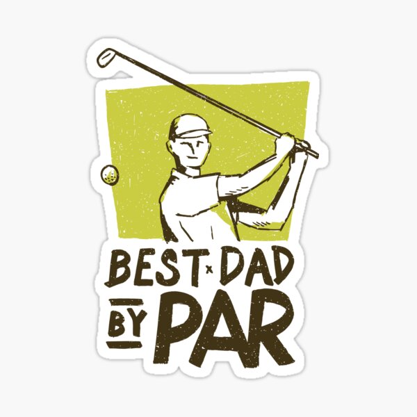 Best Dad By Par Cool Golf Lover Día del padre Pegatina