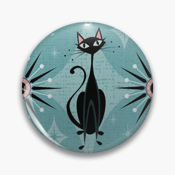 Item preview, Mid Century Cat and Clocks - Blue designed and sold by studioxtine.
