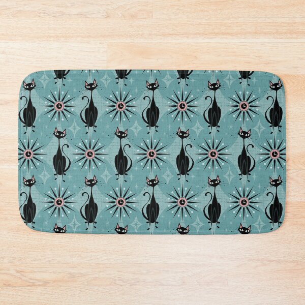 Item preview, Mid Century Cat and Clocks - Blue designed and sold by studioxtine.