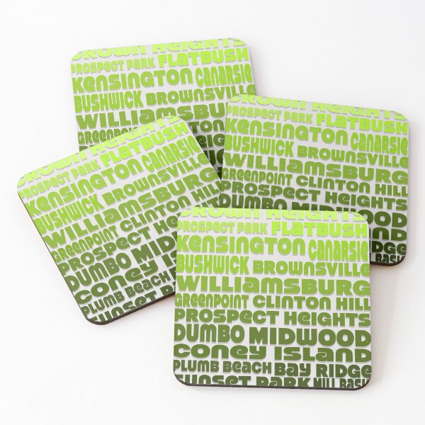 Item preview, Neighborhoods of Brooklyn Chartreuse Ombre Lettering designed and sold by SignLanguageArt.