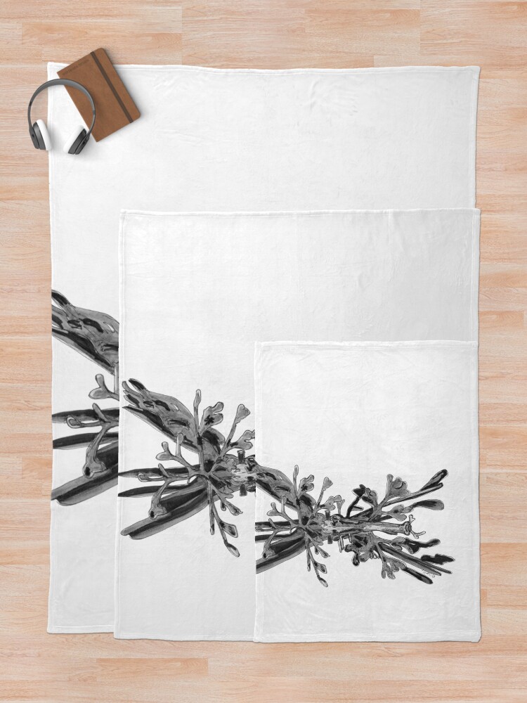 Alternate view of Belinda the Leafy Seadragon Throw Blanket