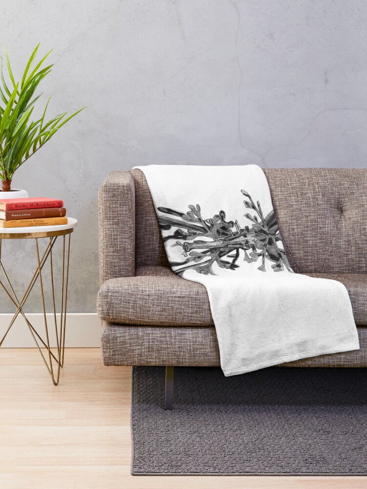 Alternate view of Belinda the Leafy Seadragon Throw Blanket