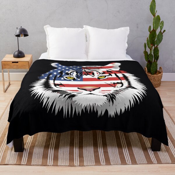 Item preview, USA American Flag Fierce Tiger Face designed and sold by pcreations.