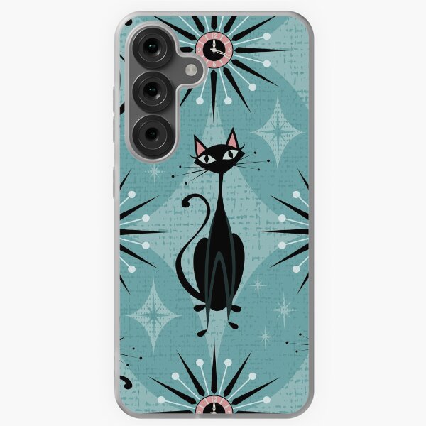 Item preview, Mid Century Cat and Clocks - Blue designed and sold by studioxtine.