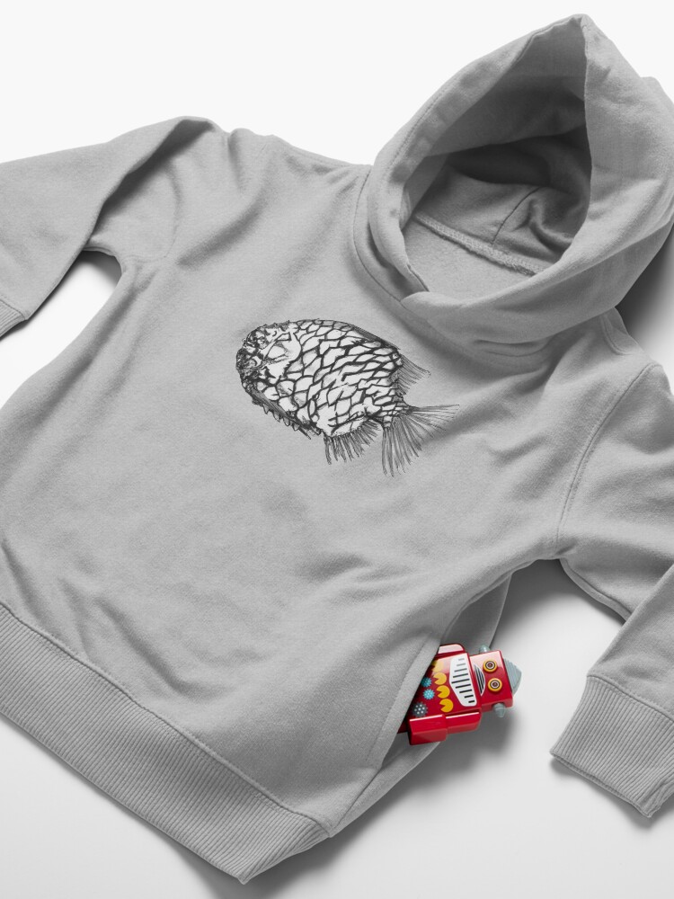 Alternate view of Bridget the Pineapple Fish Toddler Pullover Hoodie