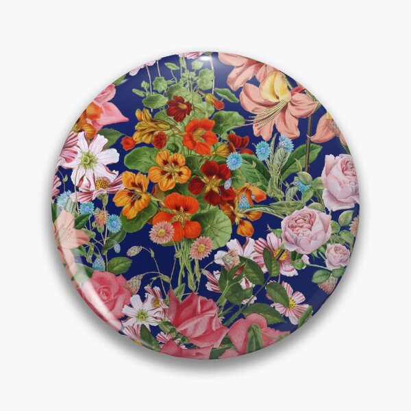 Item preview, Floral pattern on  dark blue background  designed and sold by MariaMarinova.