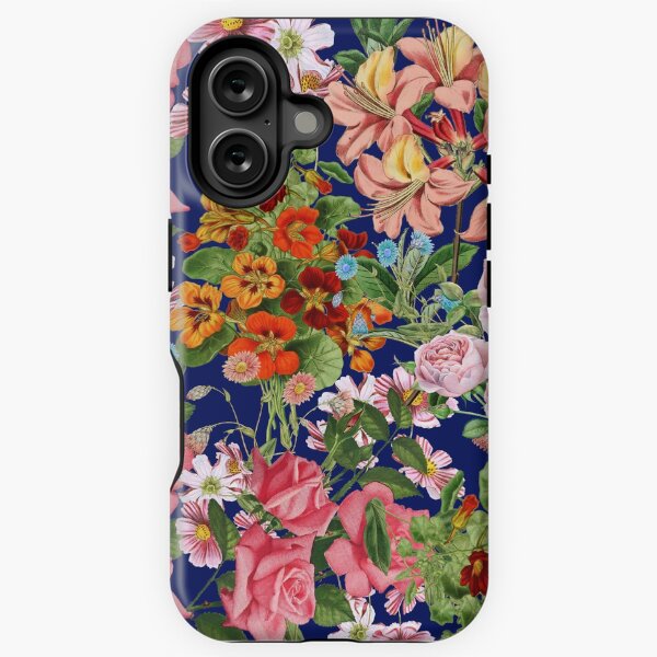 Vista previa del artículo con la obra «Patrón floral sobre fondo azul oscuro », diseñado y vendido por MariaMarinova.