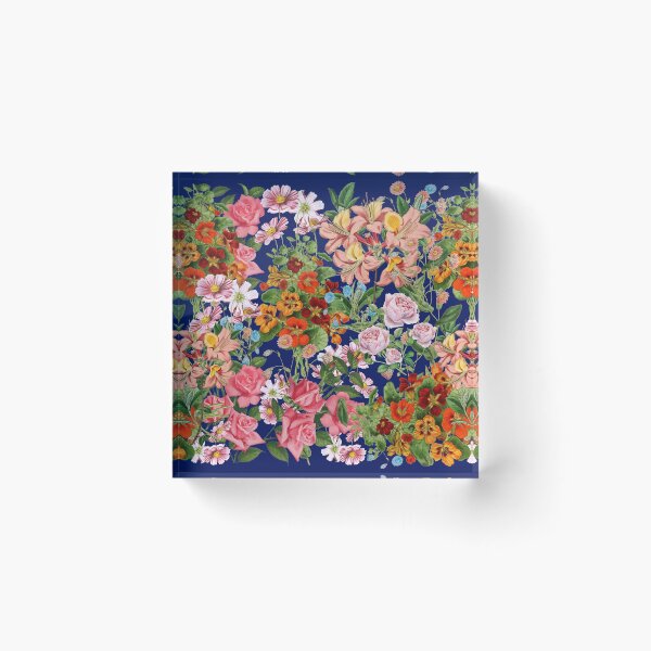 Item preview, Floral pattern on  dark blue background  designed and sold by MariaMarinova.