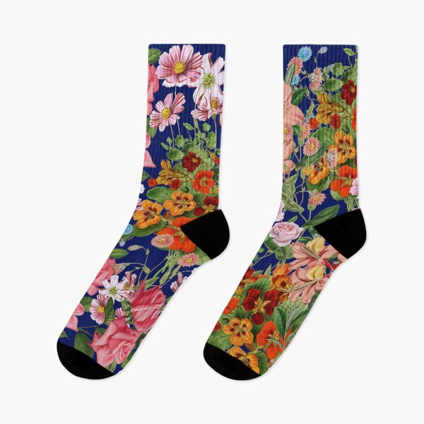 Item preview, Floral pattern on  dark blue background  designed and sold by MariaMarinova.