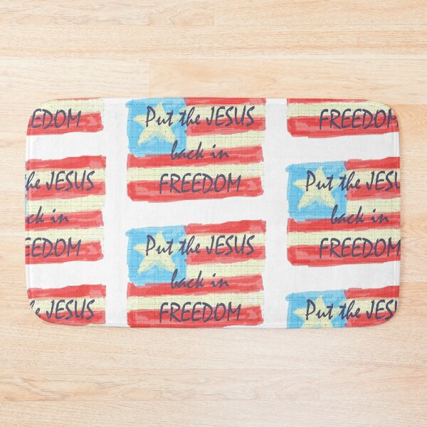 Item preview, Put the Jesus Back in Freedom American Flag Logo, WTF Word Art, Single and Repeating Pattern designed and sold by Nicolette Olivier.