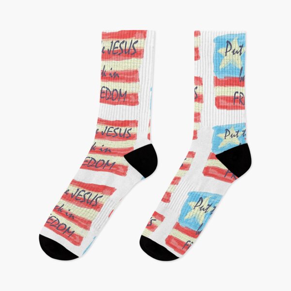 Item preview, Put the Jesus Back in Freedom American Flag Logo, WTF Word Art, Single and Repeating Pattern designed and sold by Nicolette Olivier.