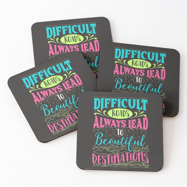 Item preview, Positive quote Difficult road lead to beautiful destination designed and sold by TheSimpleMan.