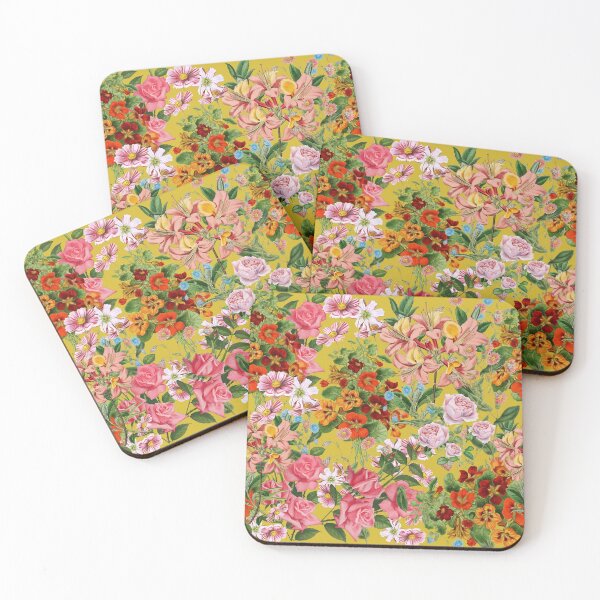 Item preview, Floral pattern on yellow background  designed and sold by MariaMarinova.