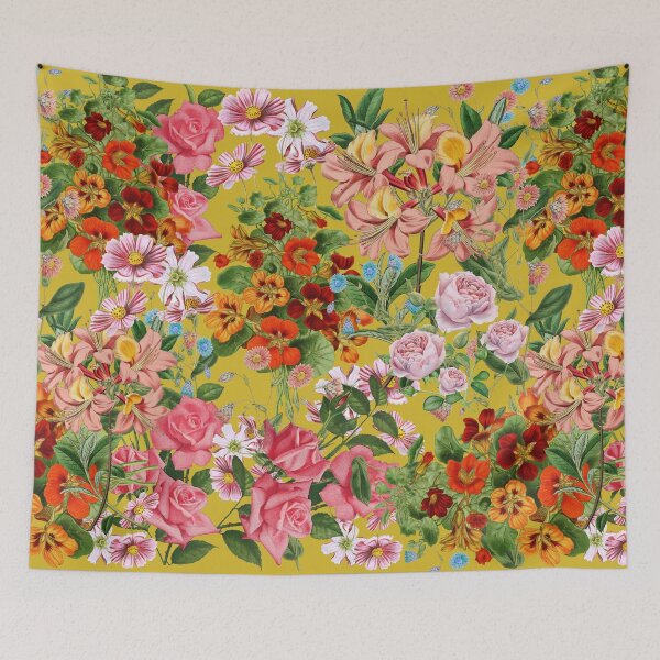 Item preview, Floral pattern on yellow background  designed and sold by MariaMarinova.