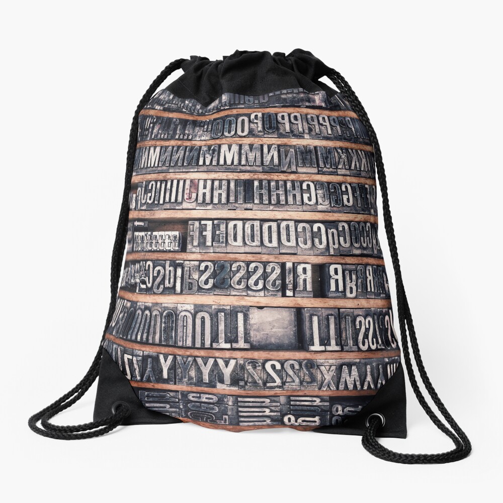 Type Case Drawstring Bag