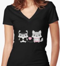 Kinky wolves! Women's Fitted V-Neck T-Shirt