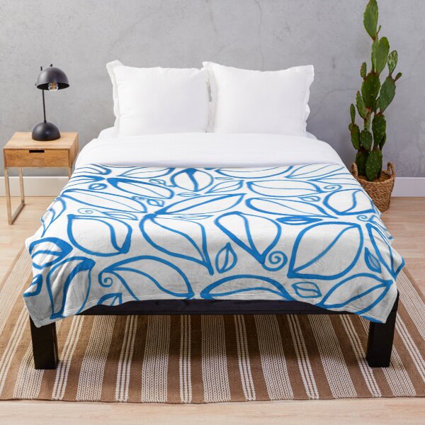 Item preview, Belize Blue Leaves Seeds and Tendrils designed and sold by caribbeancolors.