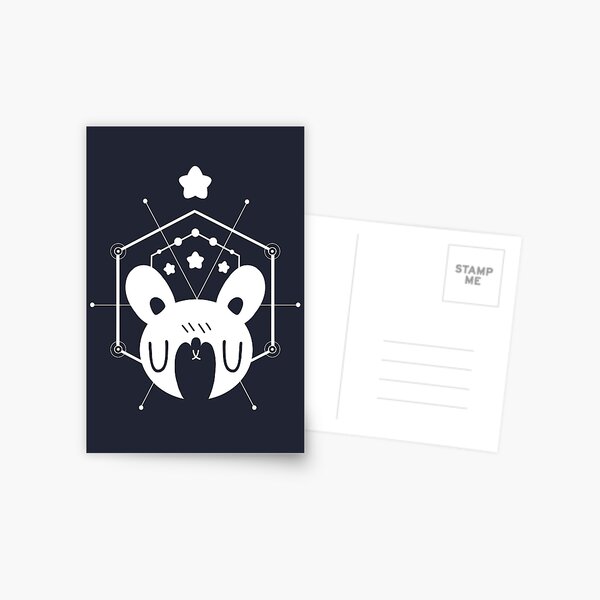 Star Bunny Geometric Design Postcard
