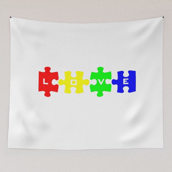 Item preview, Autism Awareness Love puzzle pieces designed and sold by by-azul.