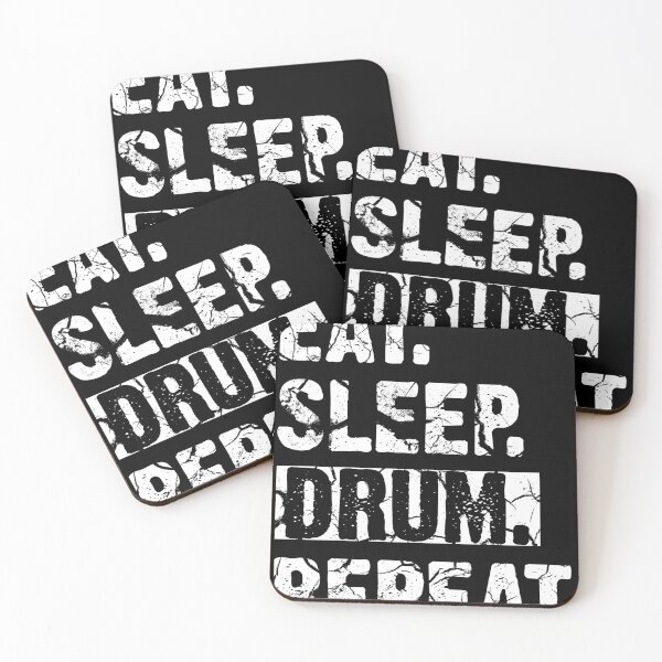 Aperçu de l'œuvre Eat Sleep Drum Repeat Distressed créée et vendue par Sutra-Lotus-Co.