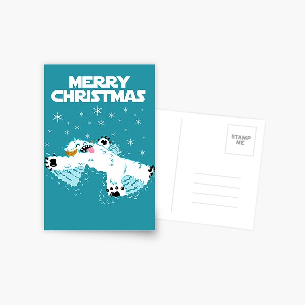 Wampa snow angel christmas card Postcard