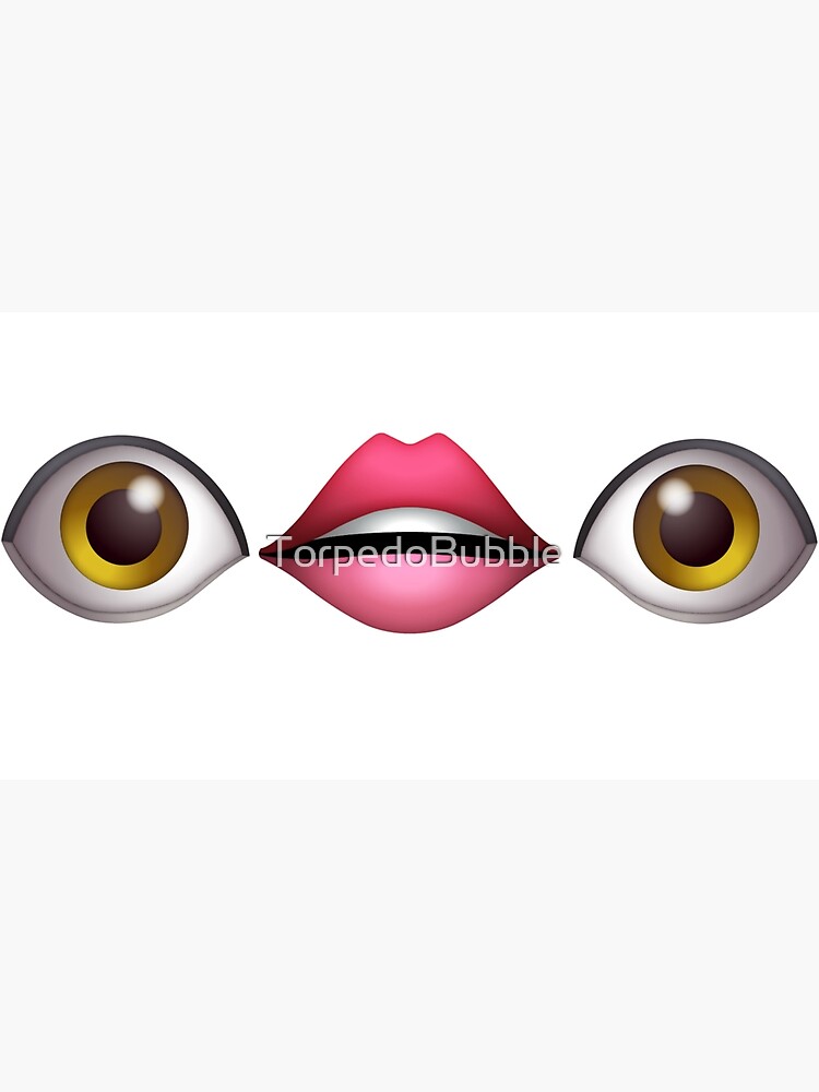 "eye lips eye emoji man meme face" Canvas Print for Sale by