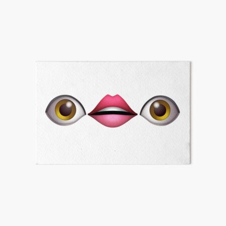 eye lips eye emoji man meme face Art Board Print