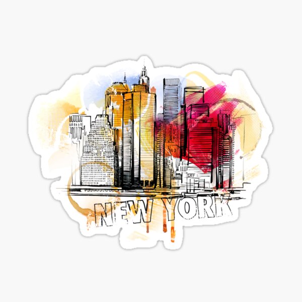 Item preview, New York skyline graffiti designed and sold by Tijn-W-B.