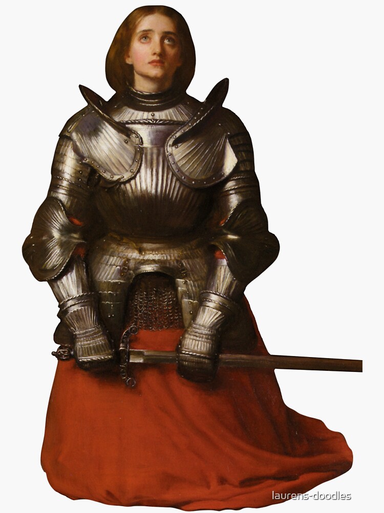 Thumbnail 3 of 3, Sticker, Millais's "Joan of Arc" designed and sold by laurens-doodles.