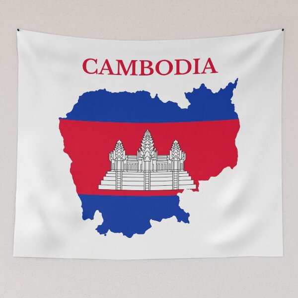 Item preview, Cambodia Map Flag designed and sold by marosharaf.
