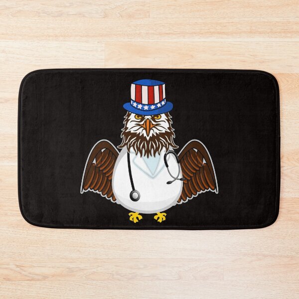 Item preview, Eagle Doctor Nurse With Stethoscope Medical Scrub Top Lab Coat USA American Flag Top Hat designed and sold by pcreations.