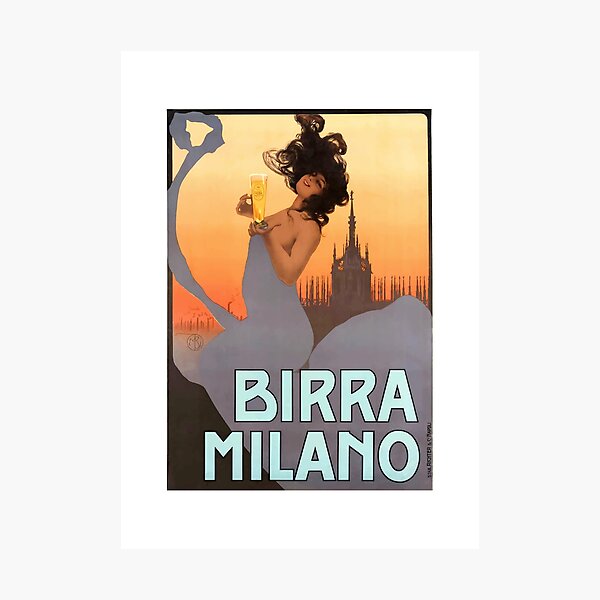 Item preview, 1920 Italy Birra Milano Beer Advertising Poster designed and sold by retrographics.