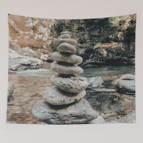 Item preview, zen cairns by a waterfall designed and sold by regannen.