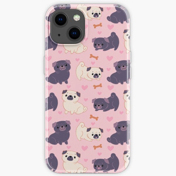 Love Pugs Pattern iPhone Soft Case