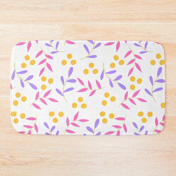 Item preview, Abstract Spring / Summer Florals with Lemons / Oranges Pink & Purple with - white background   designed and sold by Breece.