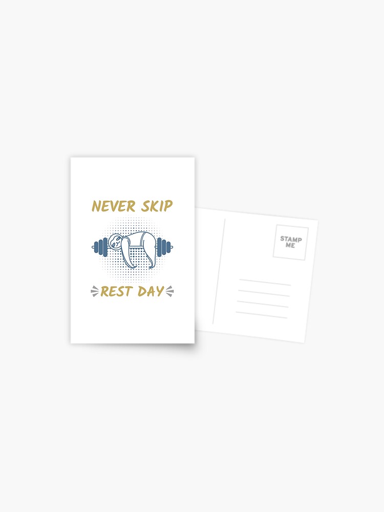 Never Skip Rest Day - Sloth Gym Lover | Postcard