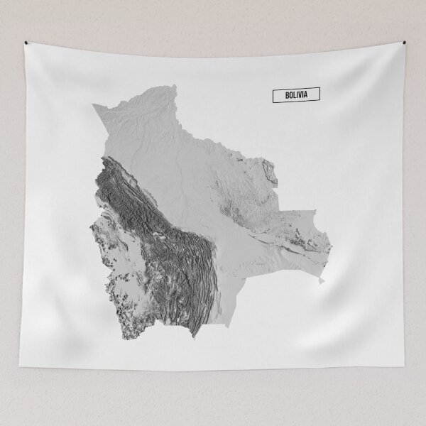 Item preview, Relief Map of Bolivia designed and sold by ThinkAboutMaps.