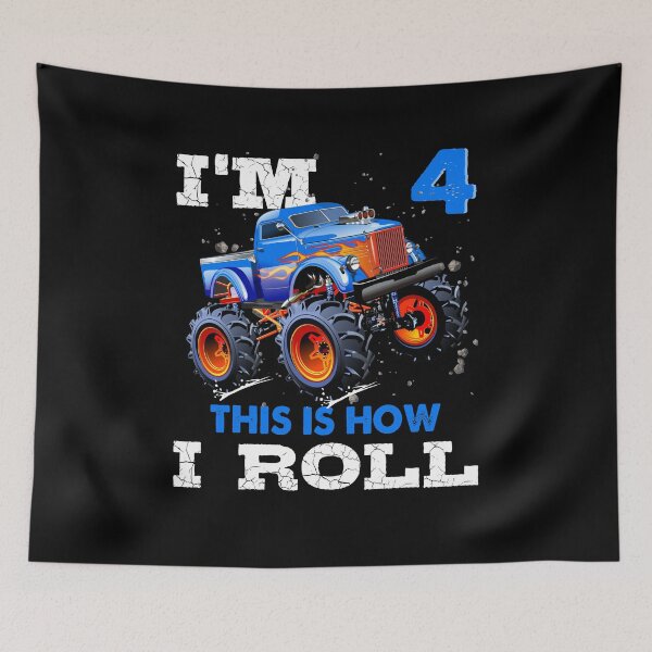 Item preview, I'm 4 This is How I Roll Monster Truck, Funny Kids 4 Year Old Birthday Party Gift designed and sold by PrintOfi.
