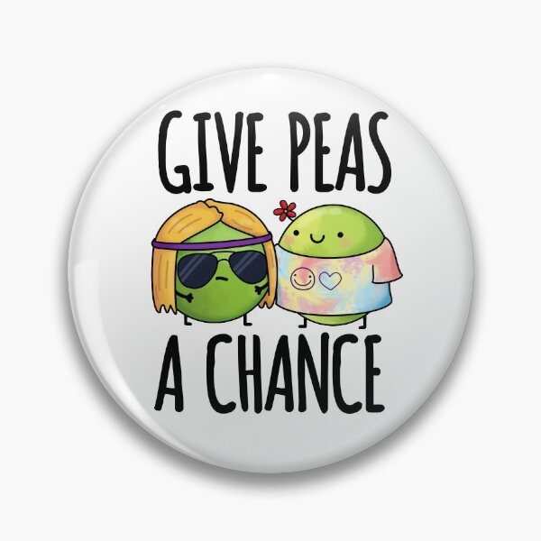 Item preview, Give Peas A Chance Funny Hippie Peas Puns  designed and sold by punnybone.