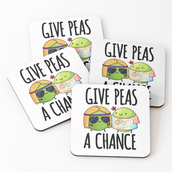 Item preview, Give Peas A Chance Funny Hippie Peas Puns  designed and sold by punnybone.